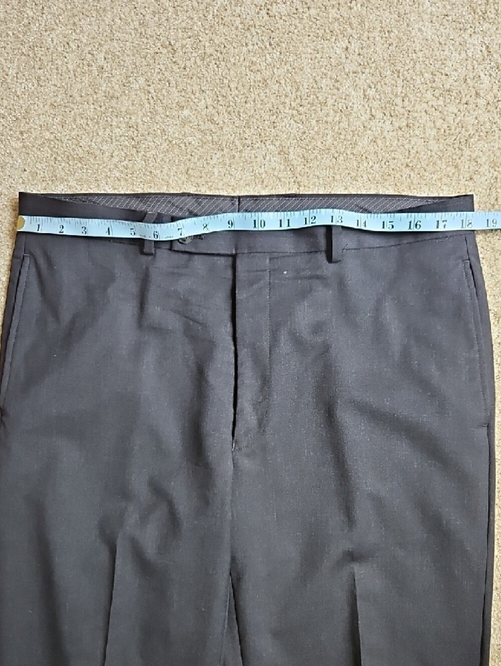 Custom Made Size 36x32 Men's Black Dress Pants Wool With Satin Lining - Picture 8 of 10